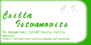csilla istvanovits business card